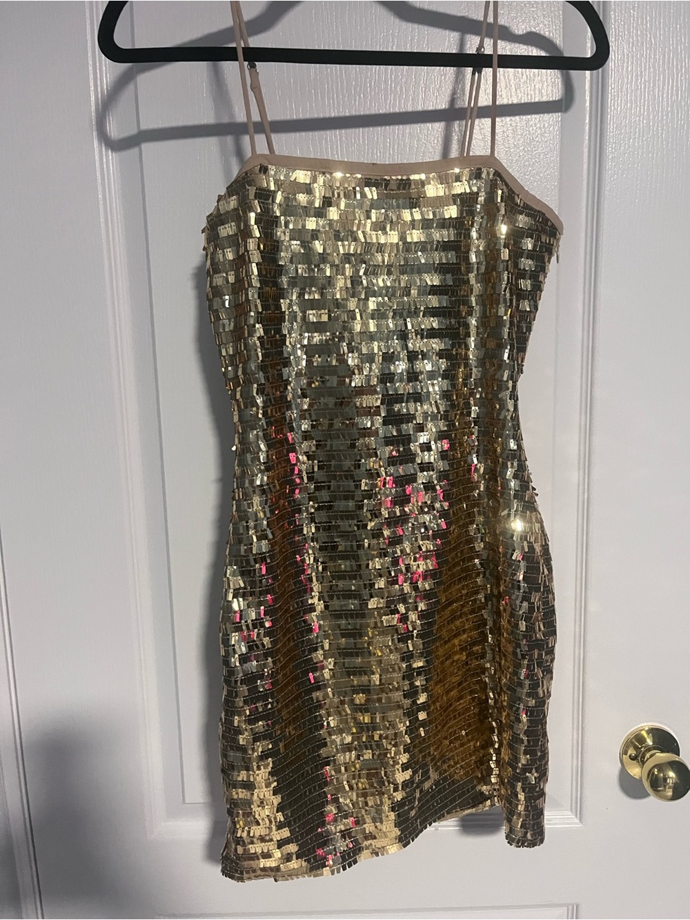 Gold Sequin Mini Dress - Women